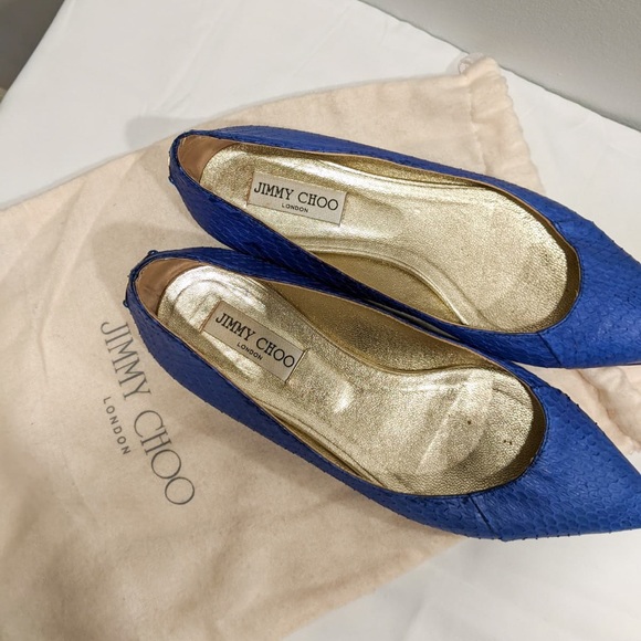 jimmy choo / snakeskin pointed flat - Picture 4 of 7